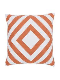 Housse de coussin 45x45 Sera, 100 % coton, Blanc, orange, larg. 45 x long. 45 cm