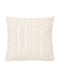 Federa arredo fatta a maglia Ida, 100% cotone, Crema, Larg. 40 x Lung. 40 cm