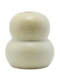 Kleine handgefertigte Vase Bobbles aus Steingut, Steingut, Beige, Hellgrün, Ø 9 x H 11 cm