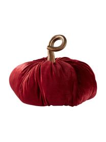 Decoratieve fluwelen pompoen Pumpis, 15% polyresin, 35% acryl, 25% polyester, 25% kwartszandvulling, Rood, Ø 24 x H 22 cm