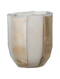 Teelichthalter Jalil aus Glas, Glas, Weiss, Beige, Ø 9 x H 11 cm