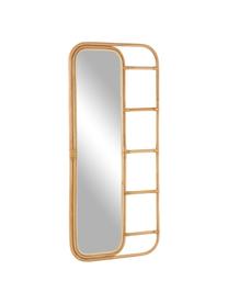 Miroir mural rotin Ladder, Rotin, Bois clair, larg. 80 x haut. 180 cm