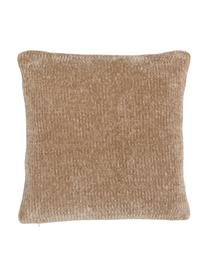 Weiche Chenille-Kissenhülle Beckett in Beige, 100% Polyester, Beige, B 45 x L 45 cm