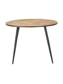 Table ronde teck Mo, Ø 110 cm, Placage de teck recyclé, Ø 110 x haut. 76 cm