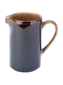 Handgemachte Milchkanne Quintana Amber mit Farbverlauf Blau/Braun, 300 ml, Porzellan, Blau- und Brauntöne, Ø 7 x H 12 cm