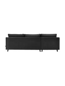 Sofa narożna z funkcją spania z aksamitu Loft, Tapicerka: 100% aksamit poliestrowy, Nogi: metal lakierowany, Ciemny szary, S 275 x G 181 cm