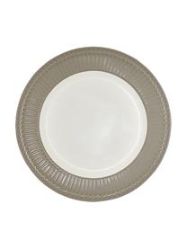Ručne vyrobený plytký tanier s reliéfom Alice, 2 ks, Sivá, biela