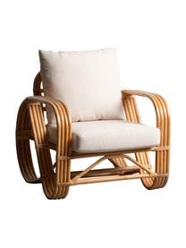 Poltroncina in rattan Fennel, Rivestimento: poliestere, Struttura: rattan, Marrone, Larg. 83 x Prof. 77 cm