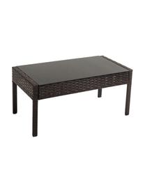 Salotto da giardino Barny 4 pz, Struttura: rattan sintetico, Sottostruttura: metallo, Rivestimento: tessuto, Marrone scuro, Set in varie misure