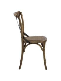 Chaise en bois avec assise en rotin Vintage, Bois de bouleau, laqué, larg. 49 x prof. 55 cm