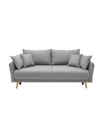 Sofa z funkcja spania i miejscem do przechowywania Mia (3-osobowa), Tapicerka: kaszmir, Nogi: drewno bukowe, Jasny szary, S 228 x G 102 cm