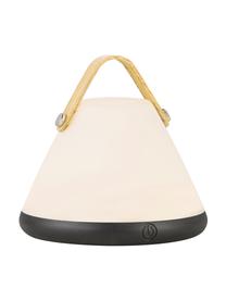 Mobilna lampa stołowa z funkcją przyciemniania Move, Biały, czarny, drewno naturalne, Ø 15 x W 15 cm