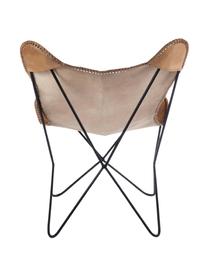 Fauteuil papillon cuir Brady, Brun