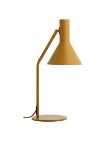 Bureaulamp Lyss in mosterdgeel, Lampenkap: gecoat metaal, Lampvoet: gecoat metaal, Mosterdkleurig, wit, 26 x 50 cm