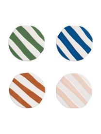 Posavasos de dolomita Oblique, 4 uds., Dolomita, Verde, azul, beige, marrón, blanco, Ø 10 cm