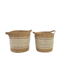 Set de cestas Bibi, 2 pzas., FIbra natural, Marrón, Set de diferentes tamaños