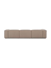 Modulares Sofa Lennon (4-Sitzer) mit Hocker, Bezug: 100 % Polyester Der strap, Gestell: Massives Kiefernholz FSC-, Füße: Kunststoff, Webstoff Taupe, B 327 x T 207 cm