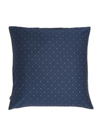 Taie d'oreiller 65x65 réversible en satin de coton Filou, Bleu foncé, multicolore