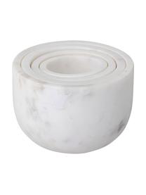 Bols à snack en marbre Mumi, 4 élém. de différentes tailles, Blanc
