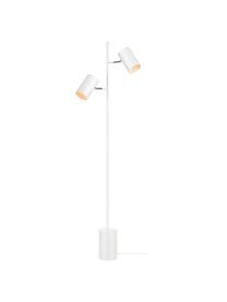 Leeslamp Twin in wit, Lampenkap: metaal, Lampvoet: metaal, Decoratie: metaal, Wit, B 34 cm x H 144 cm