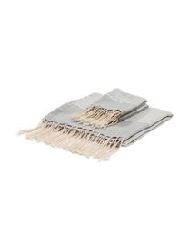 Lot de serviettes de bain légère avec trame Lurex Copenhague, 3 élém., Gris perle, couleur argentée, blanc, Lot de différentes tailles