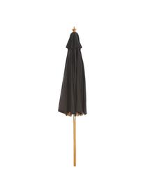 Ronde parasol Capri in zwart, Ø 300 cm, Wit gewassen, zwart, Ø 300 x H 265 cm