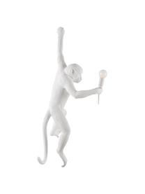 Design Aussenwandleuchte Monkey mit Stecker, Leuchte: Kunstharz, Weiss, B 37 x H 77 cm