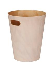 XS papiermand Woodrow Can, Gelakt hout, Wit, helder hout, Ø 23 x H 28 cm