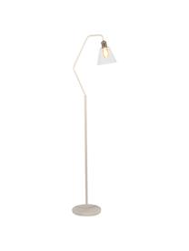 Lampada da terra con base in marmo Paris, Paralume: vetro, Struttura: metallo rivestito, Base della lampada: marmo, Bianco, Larg. 37 x Alt. 150 cm