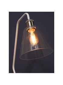 Lámpara de pie de mármol Paris, Pantalla: vidrio, Estructura: metal recubierto, Cable: cubierto en tela, Blanco, An 37 x Al 150 cm