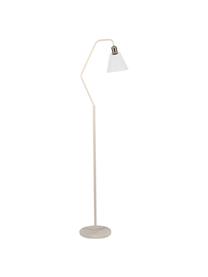 Lámpara de pie de mármol Paris, Pantalla: vidrio, Estructura: metal recubierto, Cable: cubierto en tela, Blanco, An 37 x Al 150 cm