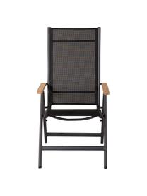 Chaise de jardin pliante Panama, Noir, bois de teck, larg. 58 x prof. 75 cm