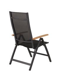 Chaise de jardin pliante Panama, Noir, bois de teck, larg. 58 x prof. 75 cm