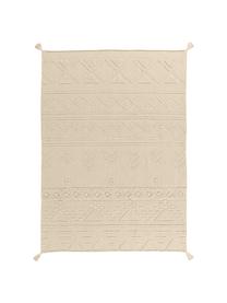 Ethno Teppich Tribu mit getuftetem Muster, Flor: 97% recycelte Baumwolle, , Grau, Beige, B 120 x L 160 cm (Größe S)