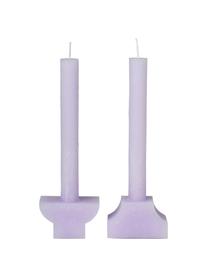 Set 2 candele lilla Pilas, Cera, Lilla, Larg. 8 x Alt. 25 cm