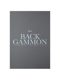 Juego de Backgammon, Papel, acrílico, Gris, negro, turquesa, blanco, Ancho 31 x Alto 5 cm