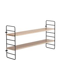 Klein wandrek North met metalen frame, Frame: gecoat metaal, Zwart, bruin, 65 x 35 cm