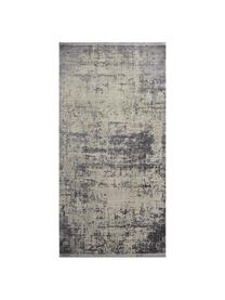 Tapis vintage gris rose à franges Cordoba, Tons gris et nuances de lilas