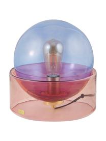 Lampe à poser boule en verre teinté Glondy, Bleu, rose, Ø 27 x haut. 29 cm