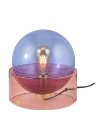 Lampe à poser boule en verre teinté Glondy, Bleu, rose, Ø 27 x haut. 29 cm