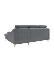 Sofa narożna z funkcją spania i miejscem do przechowywania Sweden, Tapicerka: poliester, Nogi: drewno naturalne, Szary, S 224 x G 149 cm