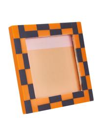 Cadre photo Check, Plastique, Orange, bleu foncé, larg. 13 x haut. 13 cm