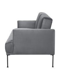 Samt-Schlafsofa Fluente (3-Sitzer), Bezug: Samt (Hochwertiger Polyes, Gestell: Massives Kiefernholz, FSC, Füße: Metall, pulverbeschichtet, Samt Dunkelgrau, B 220 x T 88 cm