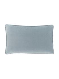 Housse de coussin rectangulaire velours bleu clair Dana, 100 % velours de coton, Bleu ciel, larg. 30 x long. 50 cm