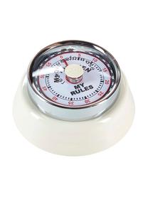 Timer retro My Rules, Metal powlekany, tworzywo sztuczne, Biały, Ø 7 x W 3 cm