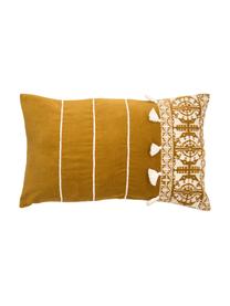 Housse de coussin rectangulaire bohème Neo Berbère, Jaune, blanc