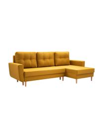 Sofa narożna z funkcją spania i miejscem do przechowywania Neo (4-osobowa), Tapicerka: 100% poliester, Żółty, S 230 x G 140 cm