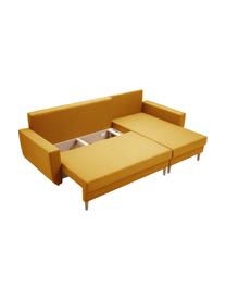 Sofa narożna z funkcją spania i miejscem do przechowywania Neo (4-osobowa), Tapicerka: 100% poliester, Żółty, S 230 x G 140 cm