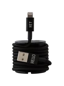 Cable Lightning MyCable, Cubierto en tela, Negro, L 100 cm