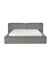 Čalouněná postel z manšestru s úložným prostorem Lennon, Světle šedá, Š 180 cm, D 200 cm